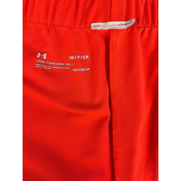 Under Armour HeatGear Women’s Shorts Small Red Orange Maroon Waistband  $30 - Picture 4 of 5